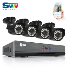 Hot Sale!4CH 1080N HDMI DVR Security System&720P 1800TVL HD Outdoor Weatherproof CCTV Camera Home Video Surveillance Email Alarm