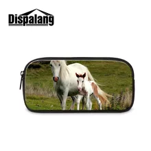 Dispalang животные лошадь пеналы для детей милые белые лошади узор косметички молнии Большие пеналы для ручек для мальчиков школы
