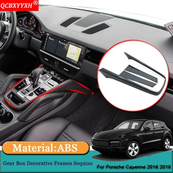 

Car Styling 3pcs/set ABS Car Interior Gear Box Decorative Frames Sequins Auto Sticker Accessories For Porsche Cayenne 2018 2019