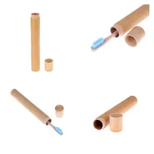 1 шт. зубная щетка из натурального бамбука бамбуковая трубка для зубной щетки Eco Case ручная работа зубная щетка аксессуары 21 см X 2,7 см