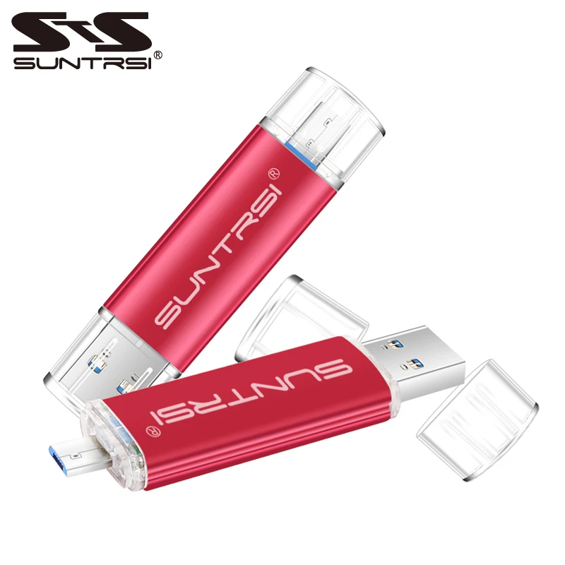 Suntrsi флеш-накопитель USB 3,0 OTG для телефона Android высокоскоростная карта памяти, Флеш накопитель 64 ГБ 32 ГБ 16 ГБ 8 ГБ USB флеш-накопитель из металла