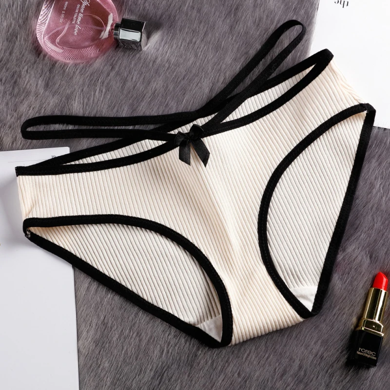 

Brand Women's Cotton Panties Female Lace Edge Breathable Briefs Sexy Underwear Women Cotton Crotch Lingerie Intimates 0228