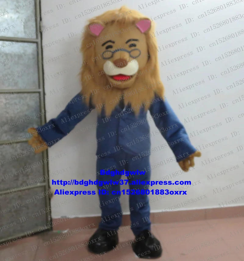 Blue Lion Wild Animal Mascot Costume Adult Cartoon Character Outfit Club Activities Birthday Congratulations zx893 | Тематическая