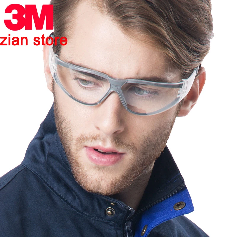 

3M 11394 Safety Glasses Men Fashion Goggles Anti-wind Sand UV Dust Resistant Transparent Glasses Protective Working Eye Wear