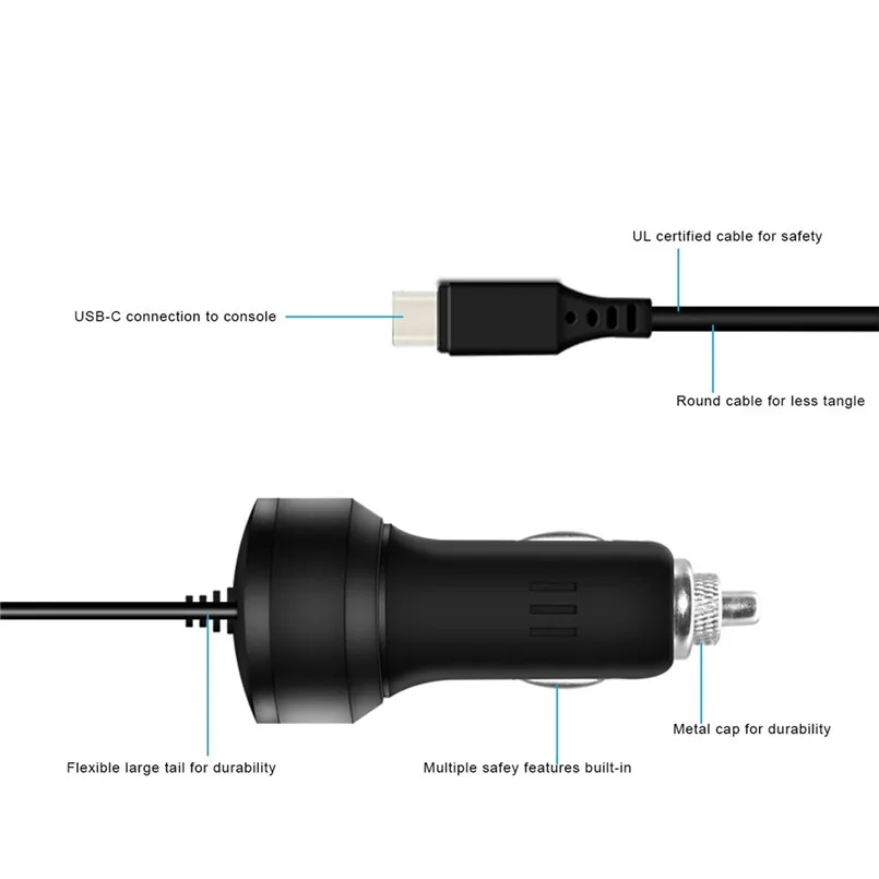 USB-C Connection Consol For Nintendo Switch Console Car Charger Adapter 8ft Fast Car Charging Cable For PSP Game Console 40MAY222
