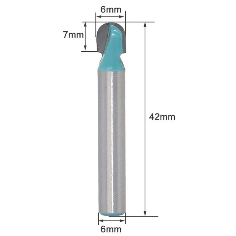 

5Pcs/Set 6MM Shank Solid Carbide Round Nose Bits Round Nose Cove Core Box Router Bit Shaker Cutter for Woodworking CNC Engraving