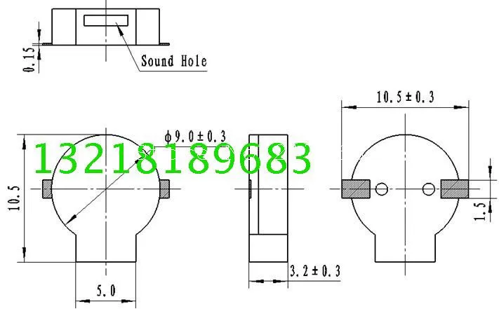 10 шт. 9032 магнитную ленту катушка пассивный SMD чип зуммер 9 мм* 3,2 мм 3V 16