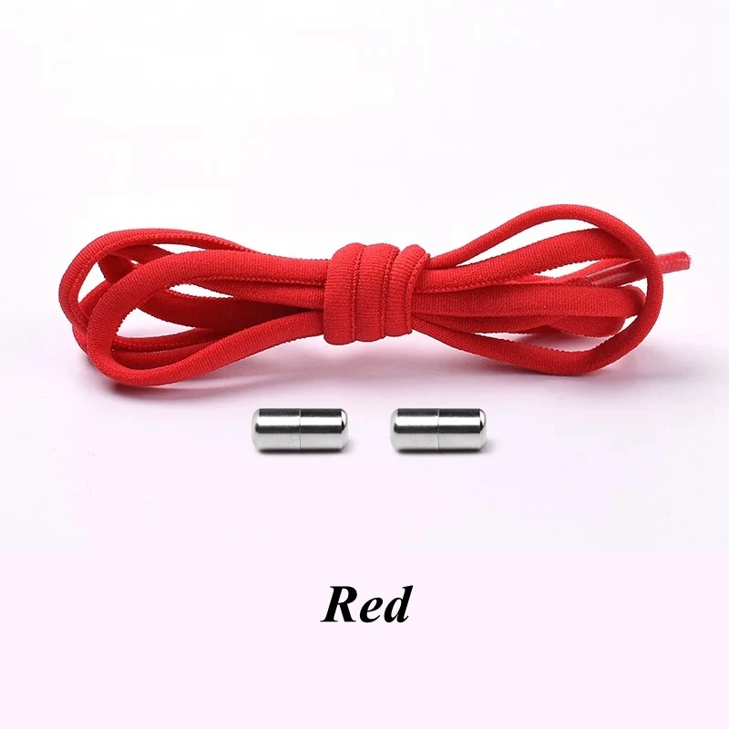 Red Новые полукруглые Шнурки Кроссовки без галстука шнурки Быстрый эластичный фиксирующий башмак шнурки дети взрослые женщины мужчины обувь кружева струны - Цвет: Red
