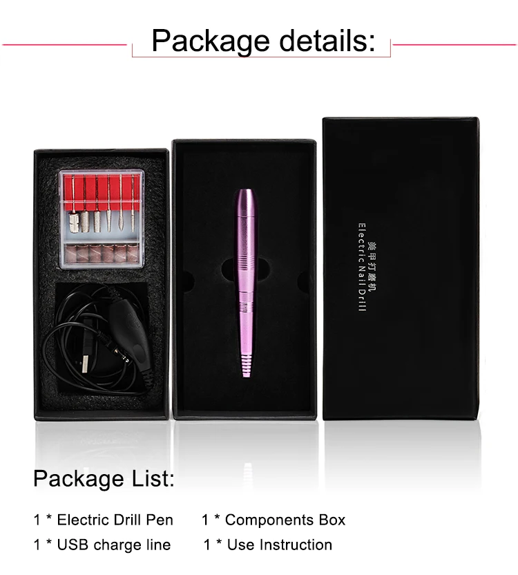 2019 New Professional USB Nail Drill Mini Portable Nail Drill Pen