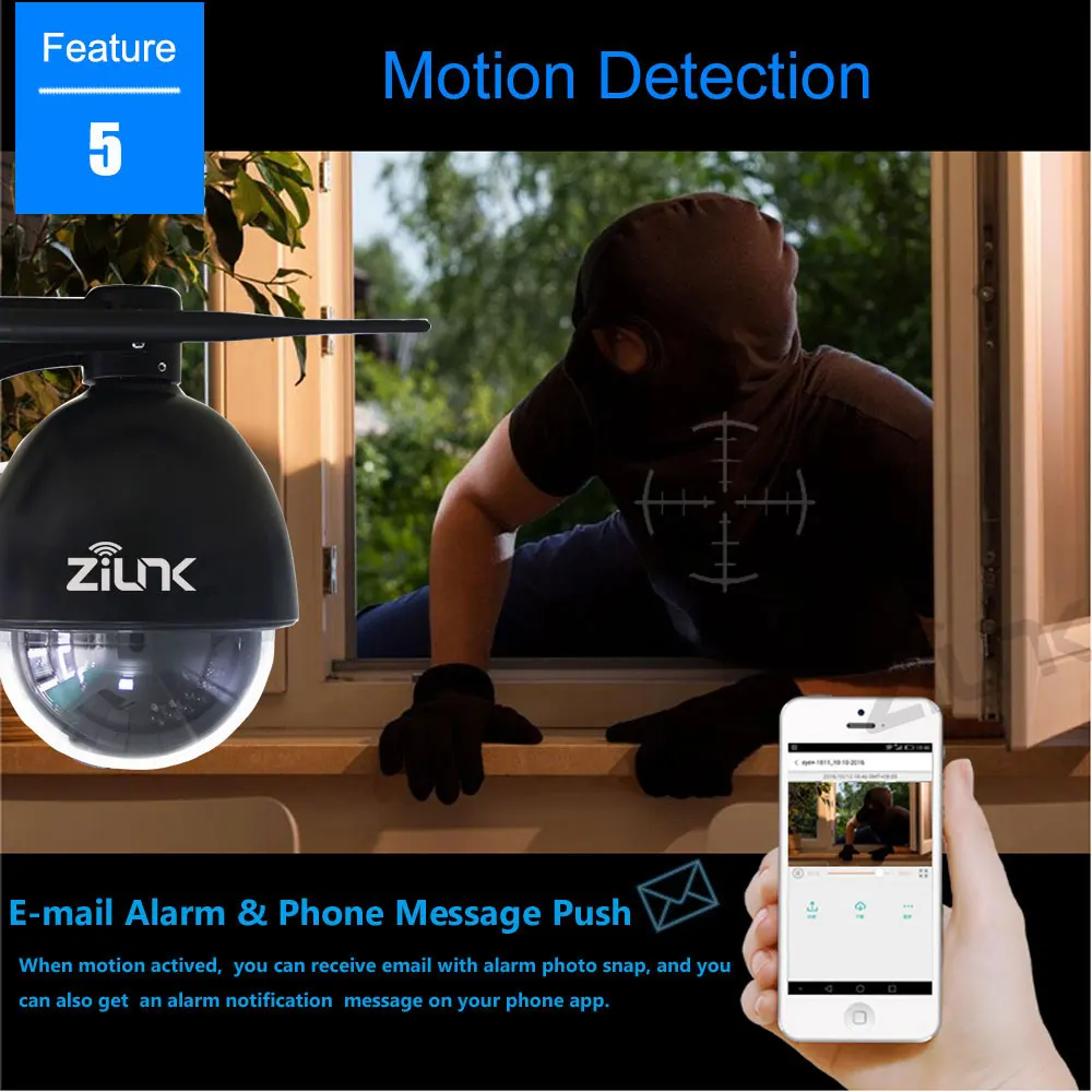 ZILNK wifi IP камера 1080P HD 5X зум PTZ скорость купольная Беспроводная Сетевая безопасность на улице камера водонепроницаемая Onvif H.264 IR 50M