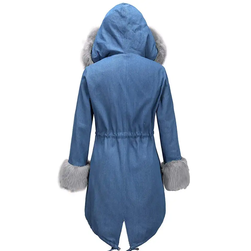 Для женщин Меховая куртка из искусственного меха мода Новинка зимы женские хлопковые пальто толстые теплые парки с капюшоном средняя Длинная Верхняя одежда Тонкий PR622