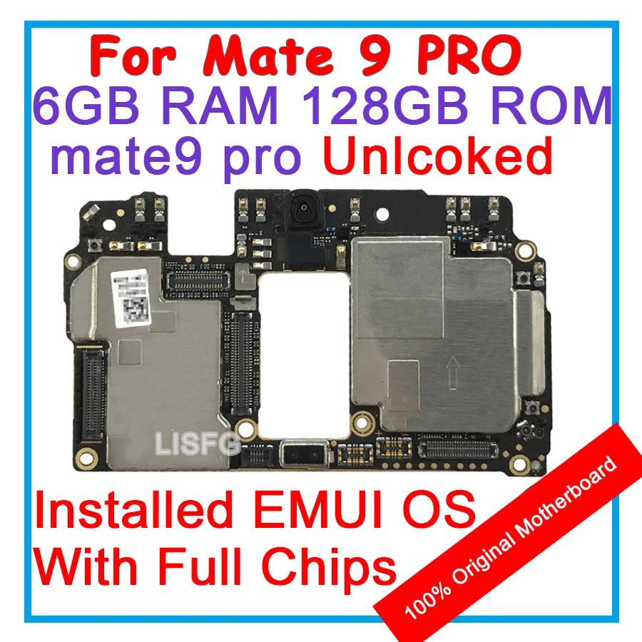 

6GB RAM 128GB ROM For HUAWEI Ascend MATE 9 PRO Motherboard 100% Unlocked Original Mainboard EMUI Logic Board With Full Chips