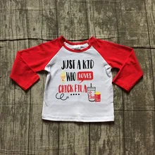 Эксклюзивная Красная футболка на осень-зиму топ с оборками «just a kid who loves French fries» футболка с регланами хлопковая одежда для мальчиков