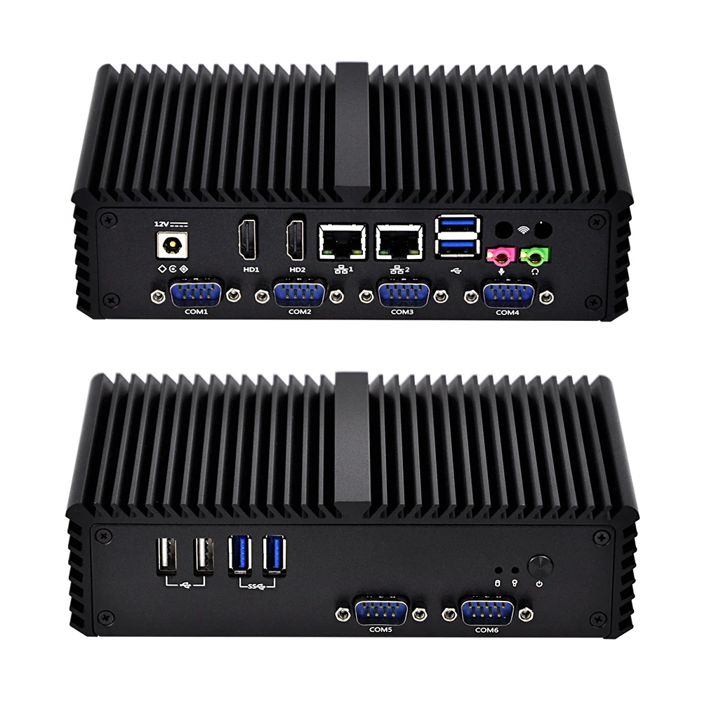 Qotom Barebone Mini PC двойной Ethernet lan Nano itx Celeron 3205U 3215U процессор промышленного X86 мини настольный компьютер