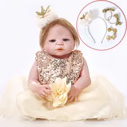 55 см полное тело силиконовые reborn Baby Doll Горячие ToyReborn куклы детские игрушки Милая принцесса DIY куклы мальчик и девочка Brinquedos подарки