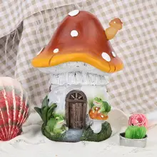 Милые садовые скульптуры 1 шт. от солнечной энергии грибовидной формы, Домашний Светильник из смолы, наружный садовый декоративный светильник