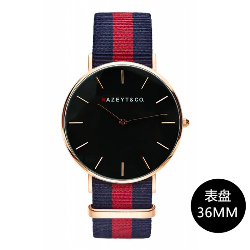

Top Original NAZEYT branded women casual 36mm quartz watch Female simple design rose gold black dial DW type wristwatches
