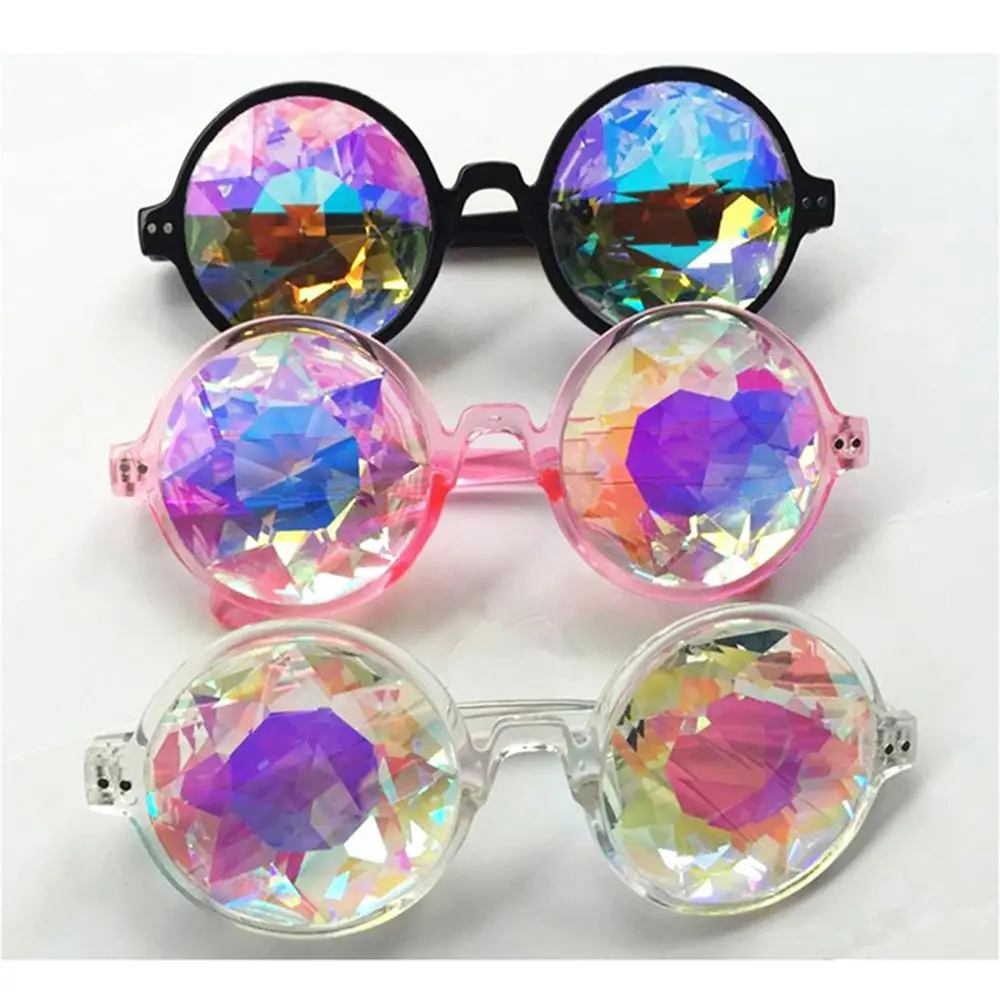 Round Kaleidoscope Glasses Rave Festival Plastic Sunglasses Eyewear New Style 