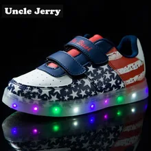 UncleJerry/детская обувь со светодиодной подсветкой; USB зарядка; светильник; кроссовки для мальчиков и девочек; светящаяся обувь; Детские уличные спортивные кроссовки