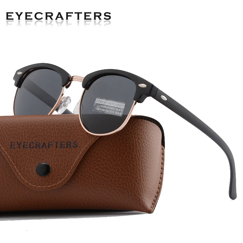Classic Polarized Sunglasses Men Women Half Metal Mirror Sun Classic Polarized Sunglasses Men Women Half Metal Mirror Sun
