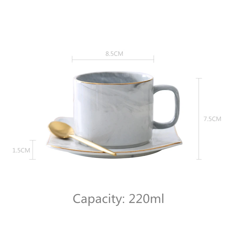 Прямая поставка мраморная кофейная чашка для молока послеобеденная чайная чашка набор керамических золотых чашек и блюдцев домашняя керамическая кружка для завтрака чайная чашка