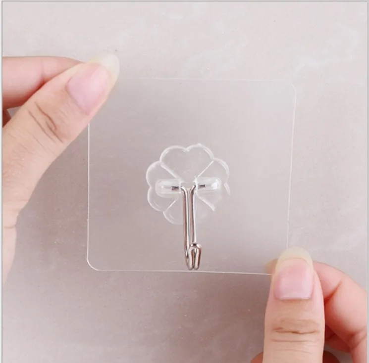 

Load 8 kg transparent stick hook hookless bathroom bathroom strong adhesive hook