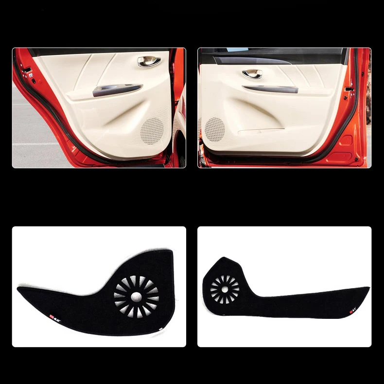 

4pcs Fabric Door Protection Mats Anti-kick Decorative Pads For Toyota Vios 2014-2015