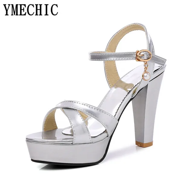 YMECHIC/2018 женские модные летние туфли на платформе для вечеринки и свадьбы