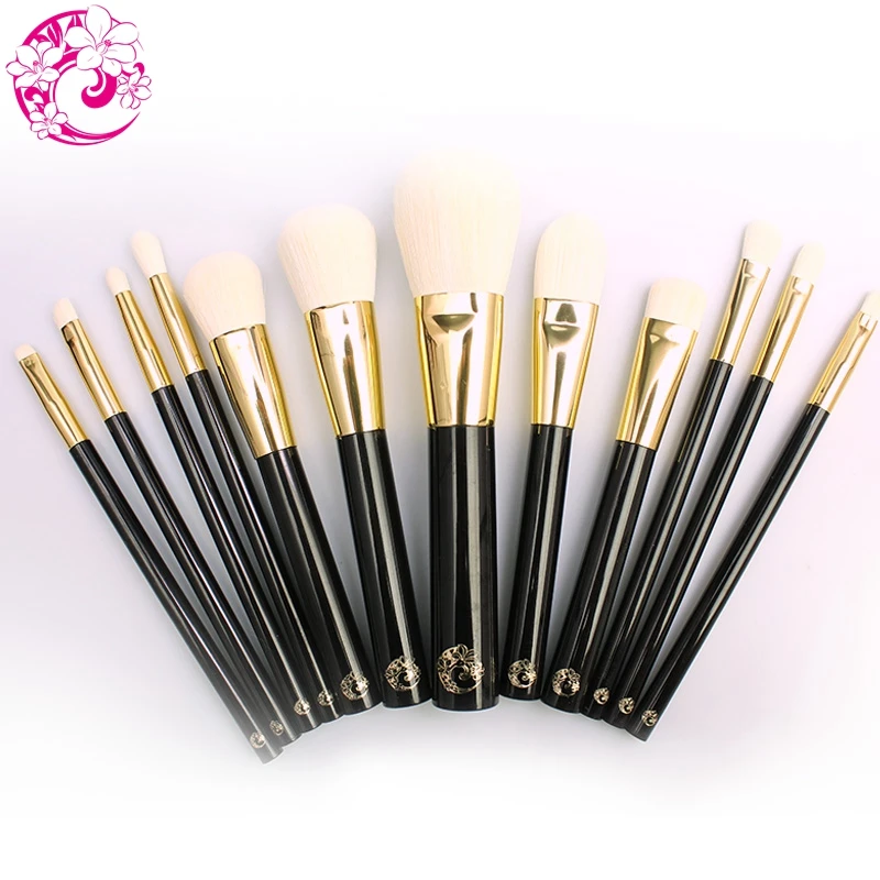 Marca de Energia Escova de Cabelo Escovas + Bolsa Profissional Maquiagem Conjunto Cabra Compõem Pincomo Maquillaje Pinceaux Maquillage Tf12 12 Pçs
