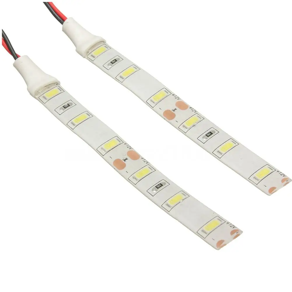 2x10 см дневные ходовые огни 12V Белый 6 светодиодный 5630 SMD светодиодные полосы света для автомобиля моторная лодка Ван Водонепроницаемый