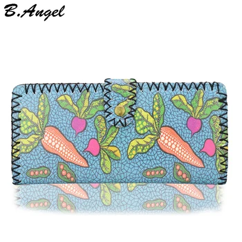 

High quality carrots pattern women wallet girls ladies funny Long Design hasp wallet women PU leather wallet Coin Purse clutch