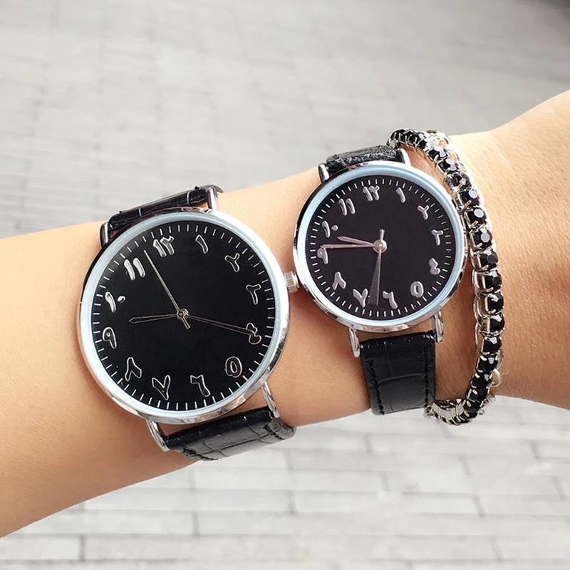 

New Fashion Lover Couple Watches Men Women Quartz Clock Waterproof Unique Scale Leather Watch BGG Brand Black White Wrsitwatches