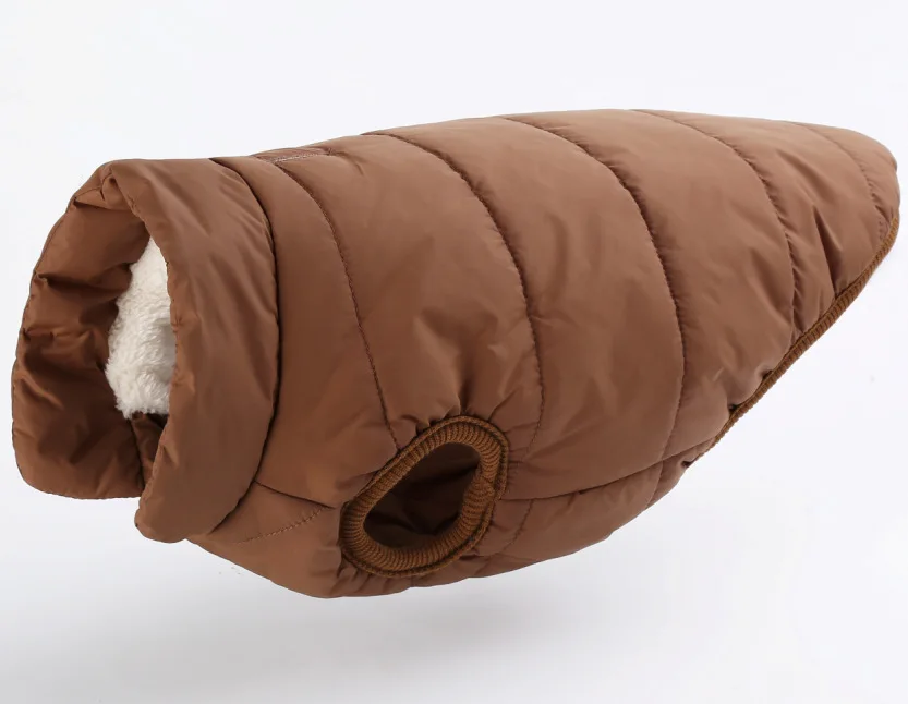 Новая однотонная Одежда для собак зимняя одежда для домашних животных утолщенная хлопковая куртка для собак костюм для больших собак жилет большой размер Одежда для домашних животных XXXL - Цвет: Coffee