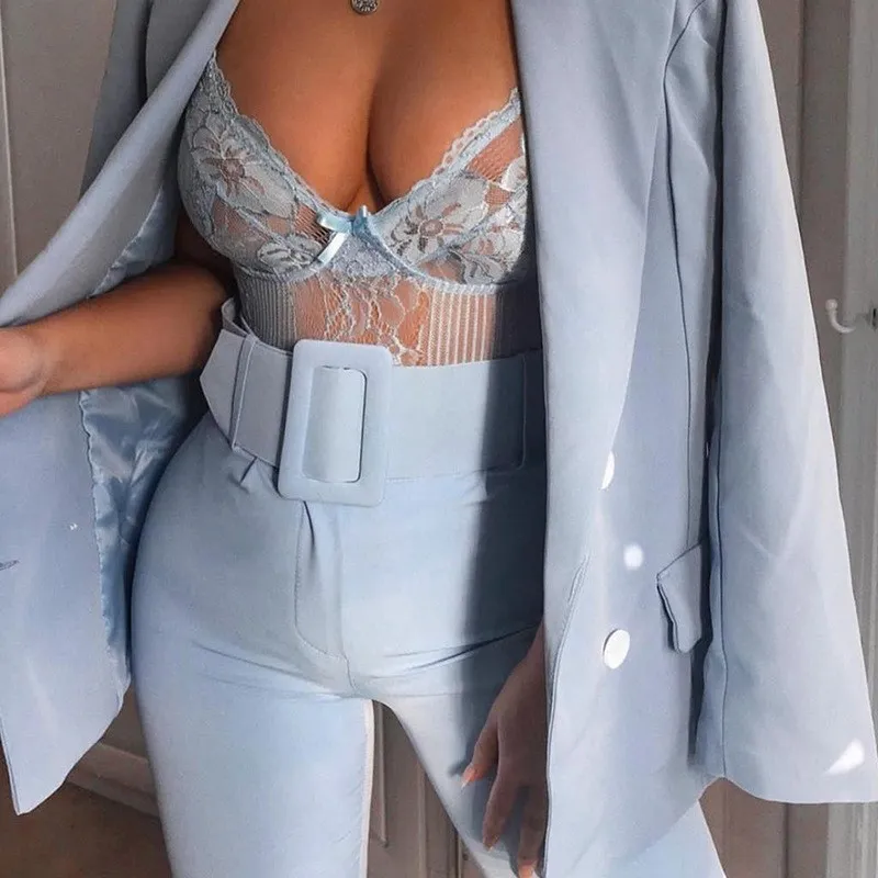 

Hot Sale 2019 Summer Casual High Waist Harem Pants Women Fashion Belt Straight Solid Pants Office Ankle Length Trousers