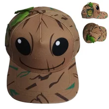 Аниме мультфильм маленькое дерево мужская шапка Милая аниме Грут модная кепка студенческие Детские Бейсбольные кепки в стиле хип-хоп вышивка холст шляпа для мужчин