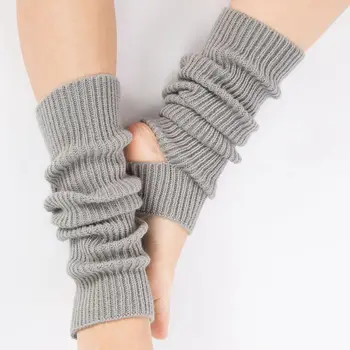 

New Knitting Exercise Protective Woolen Boot Cuffs Women's Winter Boots Warm Straight Long Leg Warmers Winter Knitted Dance Leg