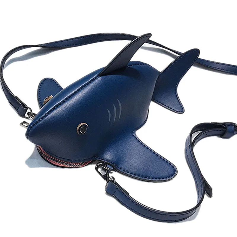 Наплечные сумки Funny Shark мультяшная сумка-мессенджер с цепочкой Дамская милая