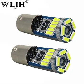 

WLJH 2pcs Pure White No Error No Polarity Ba9s T4W Led Lamp 3W 4014 SMD 12V Car Instrument Parking Marker LED Lights Bulb Canbus