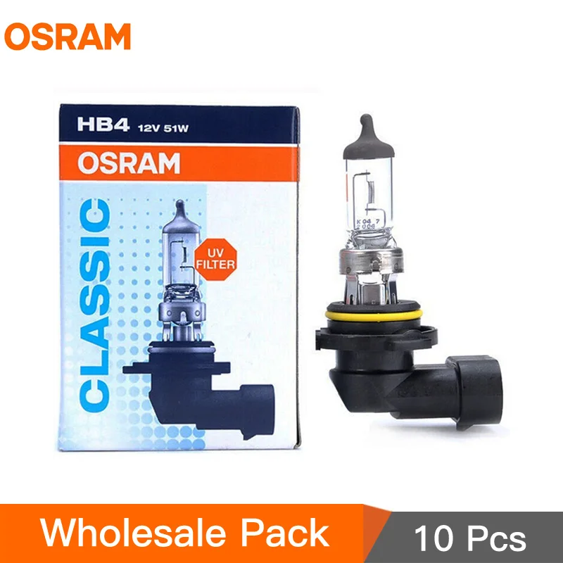 10 шт. OSRAM 9006 HB4 12 в 51 Вт P22d 3200K Оригинальные Лампочки Галогенные фары стандартные