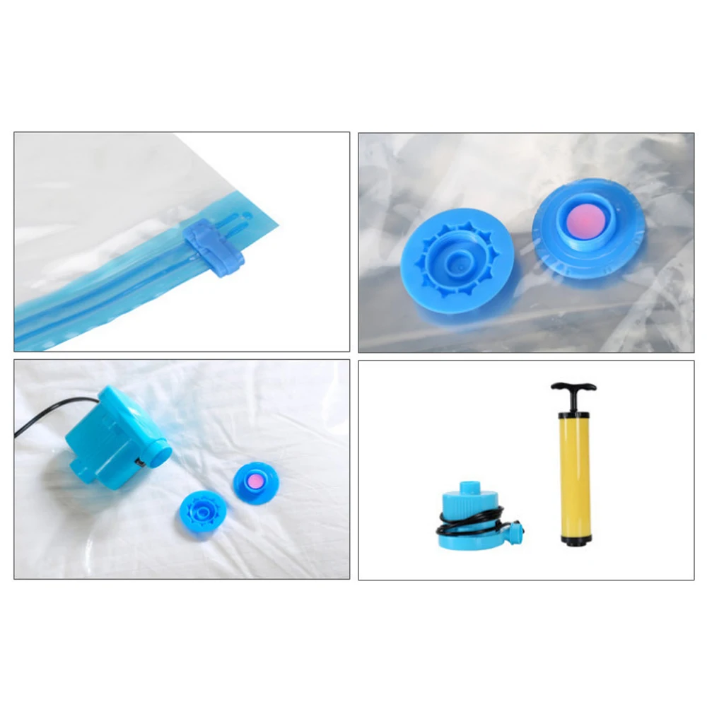 Compression Vacuum Bag Storage Organizer Transparent Border Foldable Extra Large Seal Compressed Saving Space Bags organizador (11)