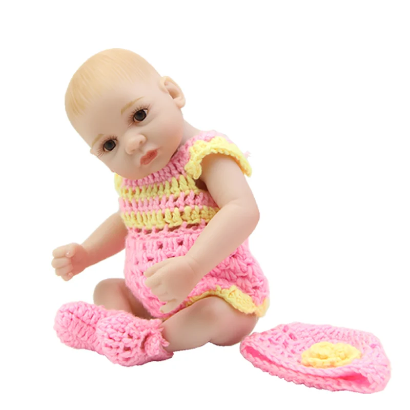 

11'' 27 cm Mini Doll Reborn Girl Full Silicone Realistic Miniature Baby Doll Toy For Kids Birthday Gifts Children's Day Present
