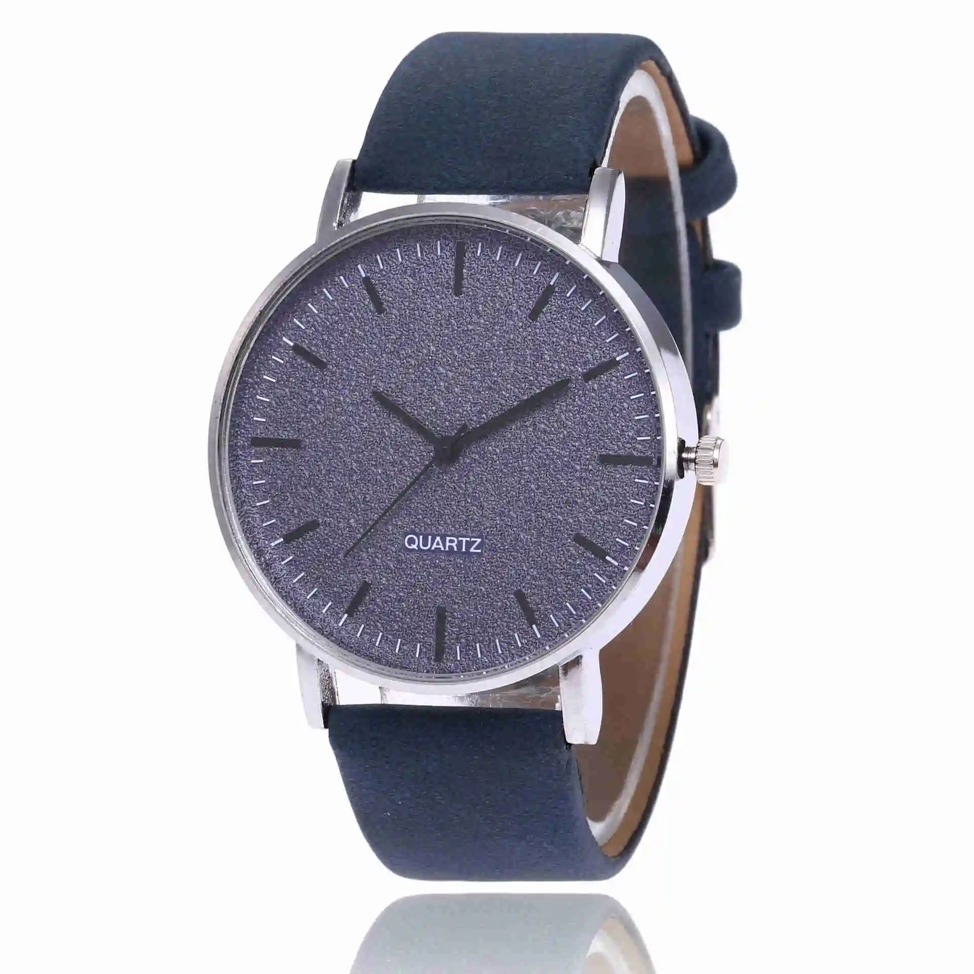 Модные женские часы горячая Распродажа простые женские повседневные часы, кожа ремешок кварцевые наручные часы Relogio Feminino zegarki damski - Цвет: Blue Color