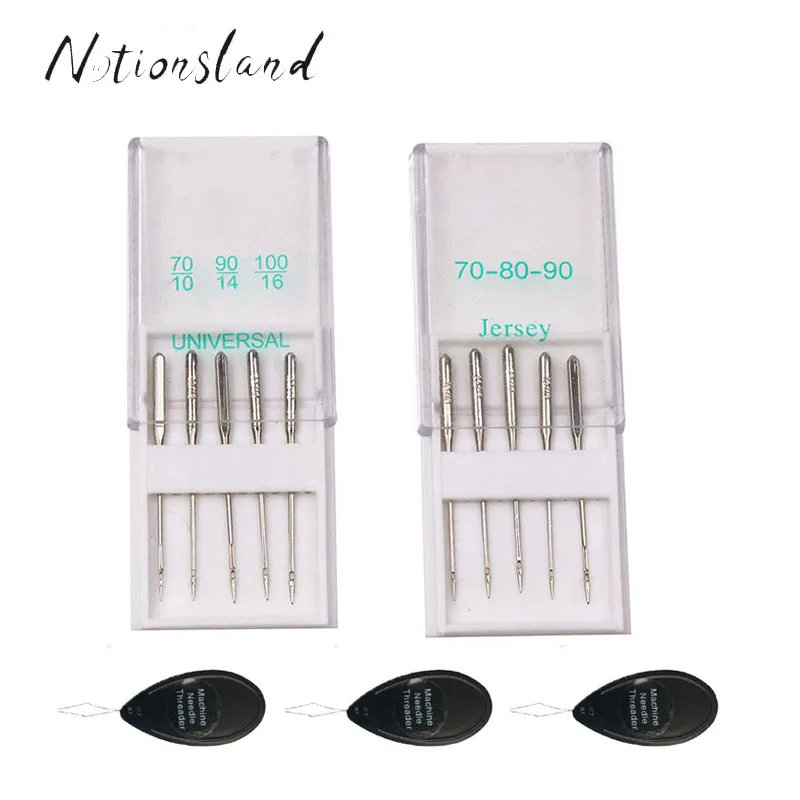 

Home Sewing Machine Needles 70/10 90/14 100/16 70-80-90 Jeans&General and Needle Threader Sewing Accessory Tool