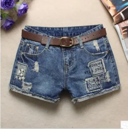 Женские летние джинсы, шорты, повседневные джинсовые сексуальные шорты с потертостями и потертостями, Короткие ковбойские бермуды J2308