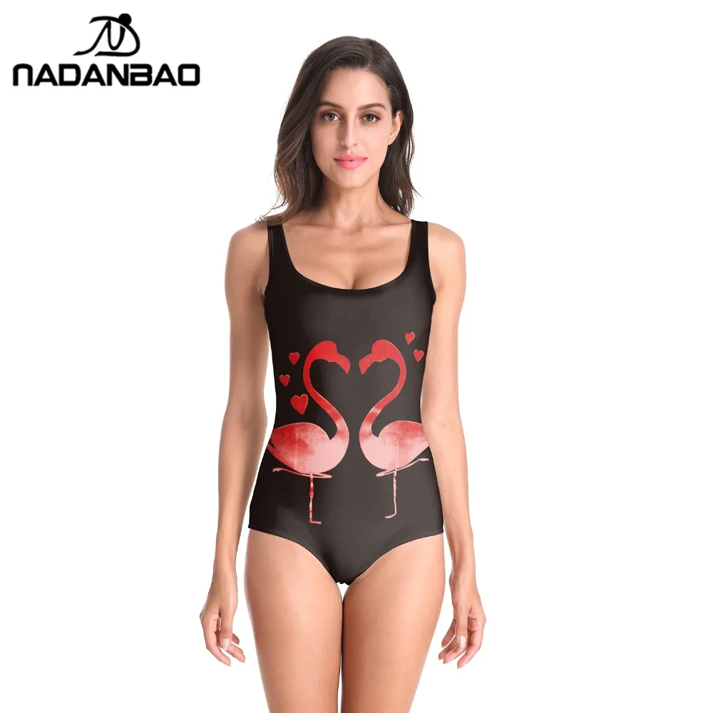 womens flamingo one piece bathing suit