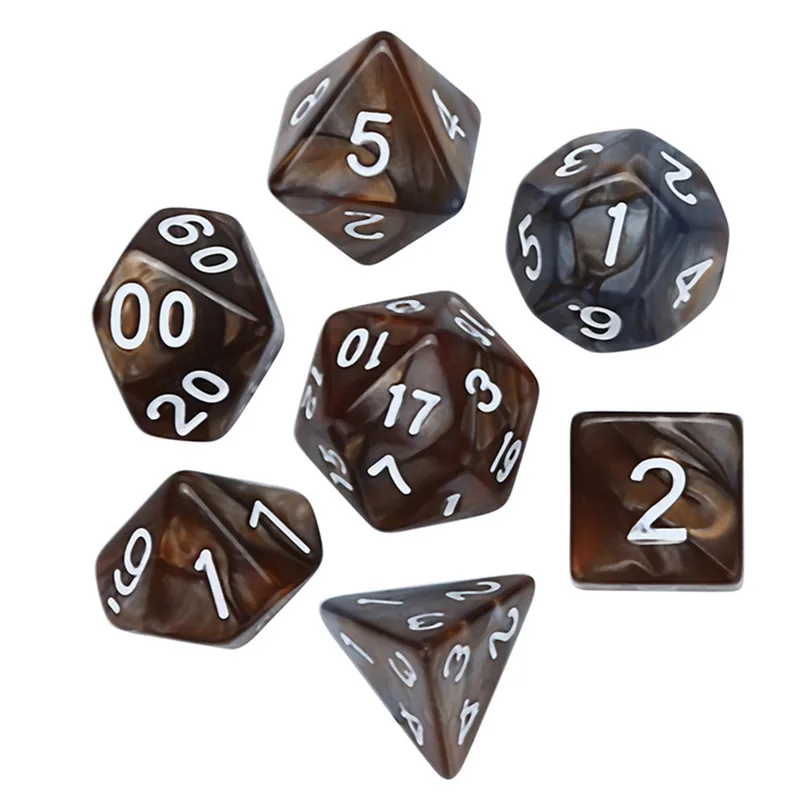 7Pcs Digital Dice Game Dungeons & Dragons Polyhedral D4-D20 Multi Sided Acrylic Dice For Young People Party Entertainment #2N22 (5)