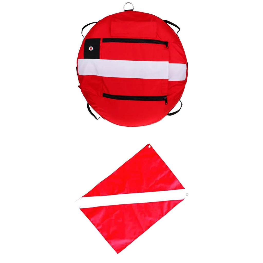 Freediving Freediver Training Buoy Instructor Safety Float + Scuba Diver Down Flag Signal Banner Water Sport Swim Diving Pool Ac