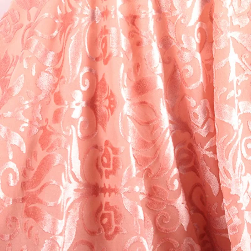 Многоцветная трикотажная мягкая растягивающаяся ткань из дамастского шелка для одежды - Цвет: pink