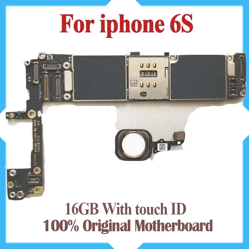 100% Оригинальный разблокированный 16 ГБ 6S материнская плата с Touch ID для iphone