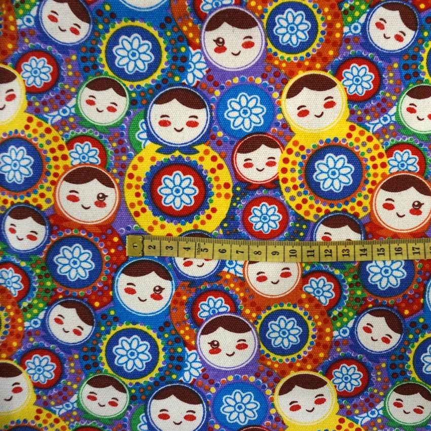 90x140cm Colorful Russian Matryoshka doll Thick Cotton Polyester Canvas